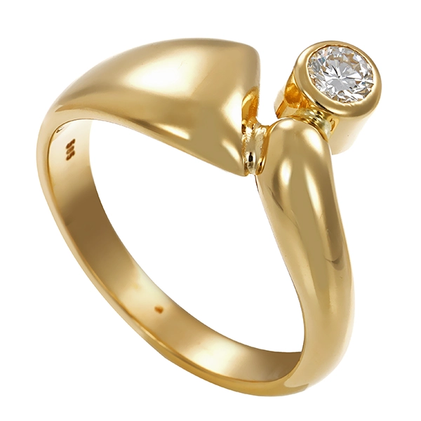 Brillantring, 14K, Gelbgold, 0,17ct