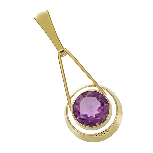 Anhänger, 14K, Gelbgold, Amethyst