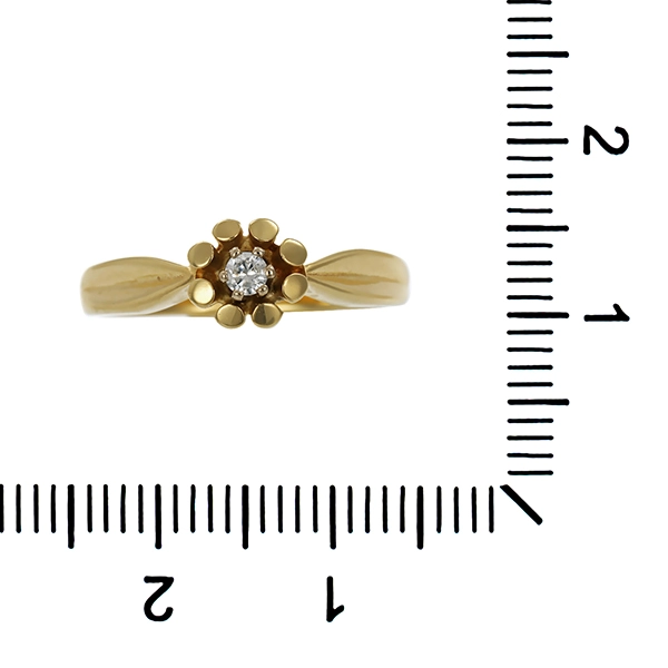 Ring, 14K, Gelbgold, Zirkonia