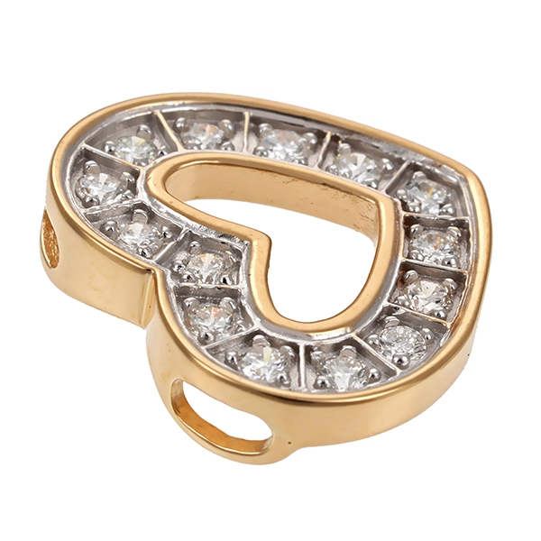 Anhänger, 14K, Gelb-/Weißgold, Brillanten 0,42 ct