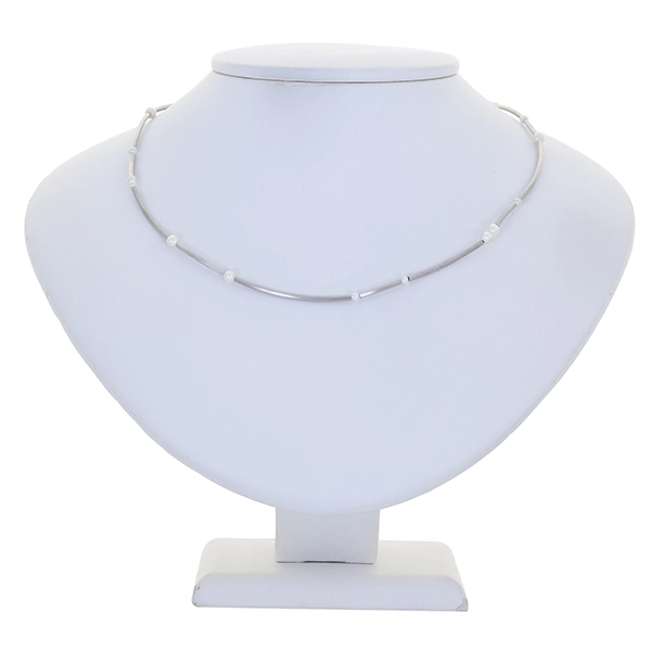 Collier, 18K, Weißgold, Perlen