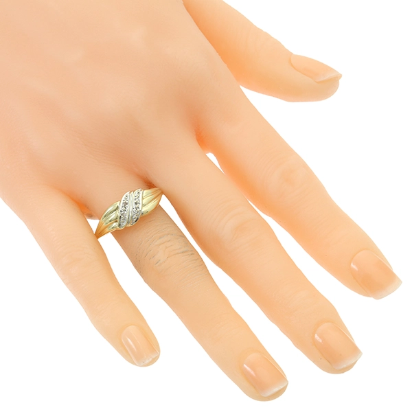 Diamantring, 14K, Gelb-/Weißgold, Diamanten
