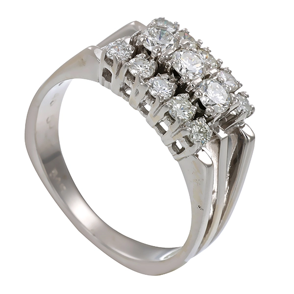 Ring, 14K, Weißgold, Brillanten