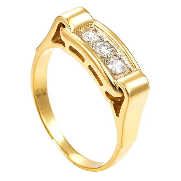 Diamantring, 18K, Gelbgold, Brillanten 0,15 ct