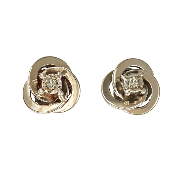 Ohrstecker, 8K, Weißgold, Diamanten