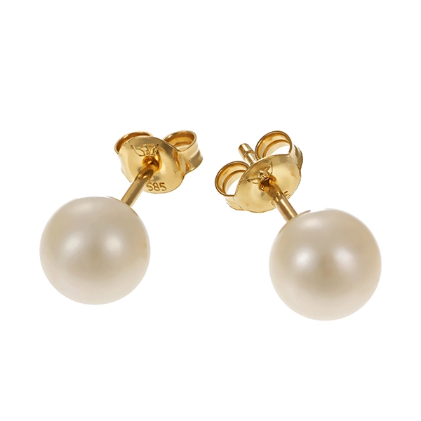 Ohrstecker, 14K, Gelbgold, Perlen