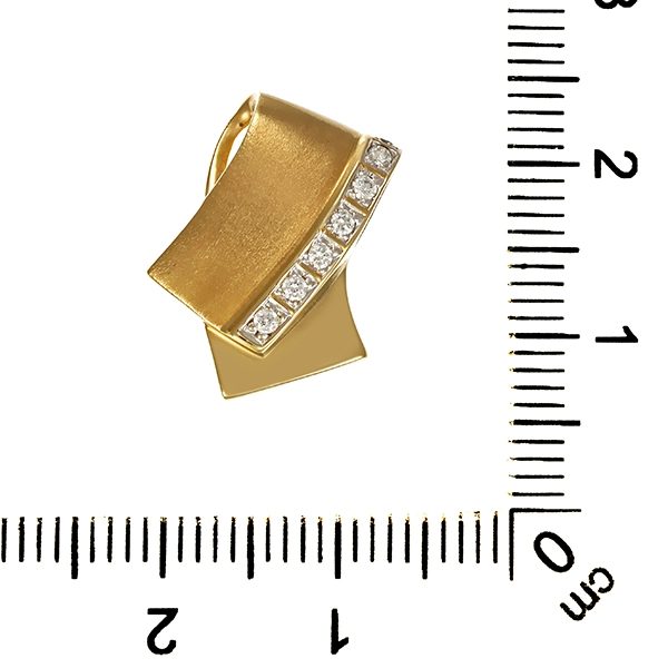 Anhänger, 8K, Gelb-/Weißgold, Zirkonia