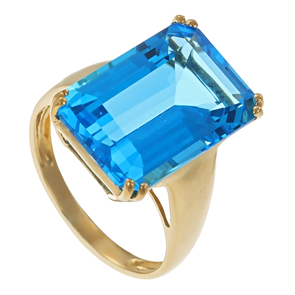 Ring, 9K, Gelbgold, Topas behandelt