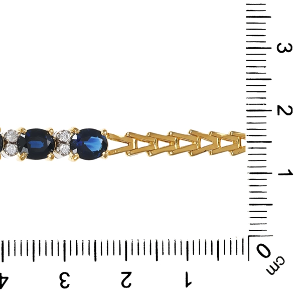 Armband, 18K, Gelbgold, Saphir, Brillant