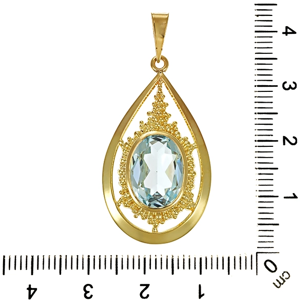 Anhänger, 8K, Gelbgold, synthetischer Spinell