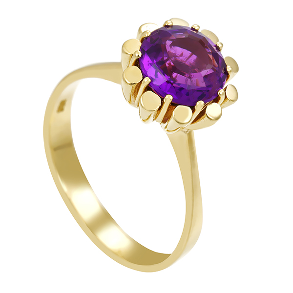 Ring, 14K, Gelbgold, Amethyst