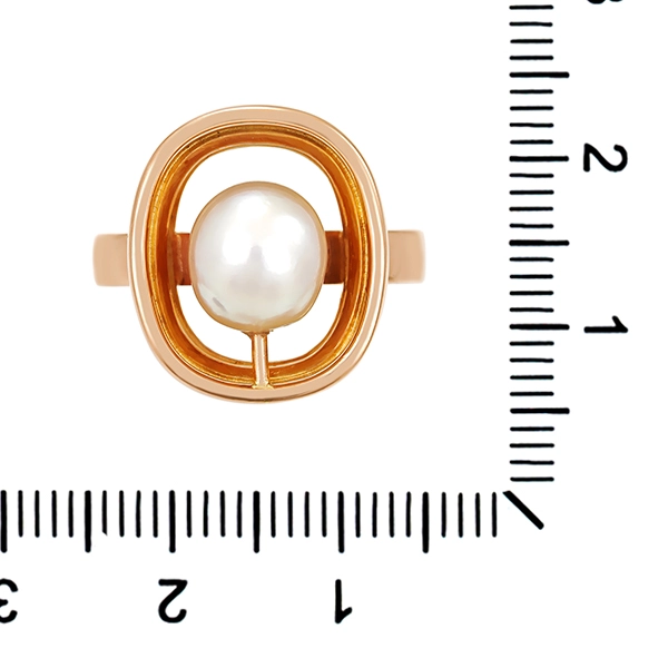 Ring, 18K, Gelbgold, Perle