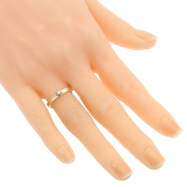 Diamantring, 14K, Gelb-/Weißgold, Brillant