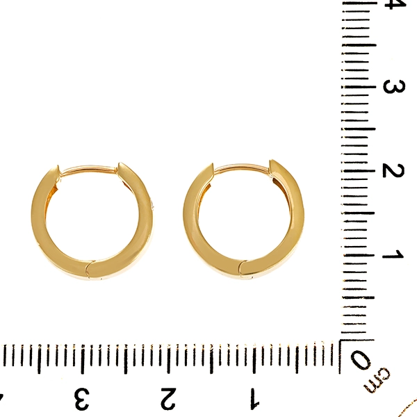 Creolen, 14K, Gelb-/Weißgold, Diamanten