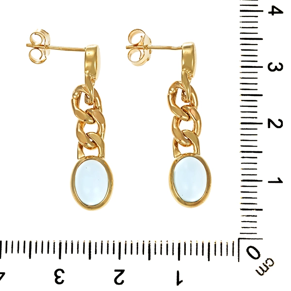 Ohrhänger, 9K, Gelbgold, Blautopas