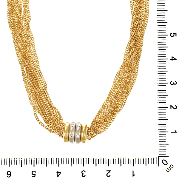 Collier, 18K, Gelb-/Weißgold, Brillanten