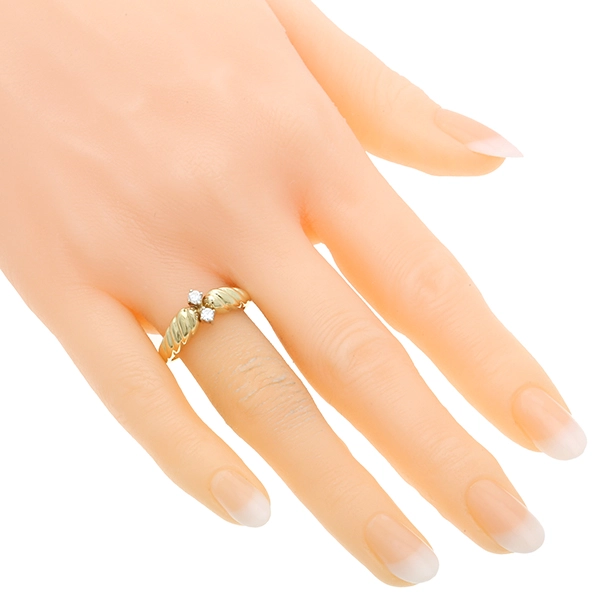 Damenring, 14K, Gelbgold, Brillanten