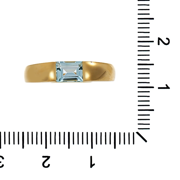 Ring, 8K, Gelbgold, Topas blau