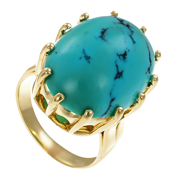 Ring, 14K, Gelbbgold, Türkis