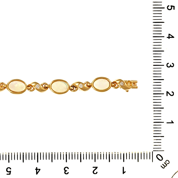Armband, 18K, Gelbgold, Opale, Brillanten