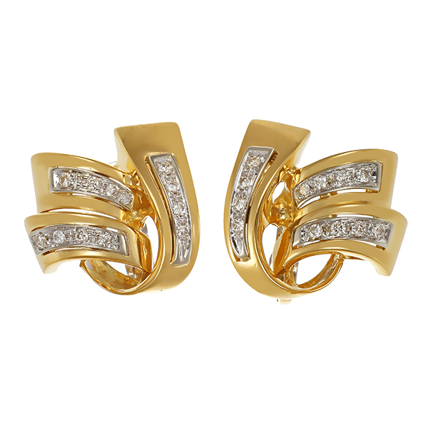 Clip-Stecker, 18K, Gelb-/Weißgold, Brillanten