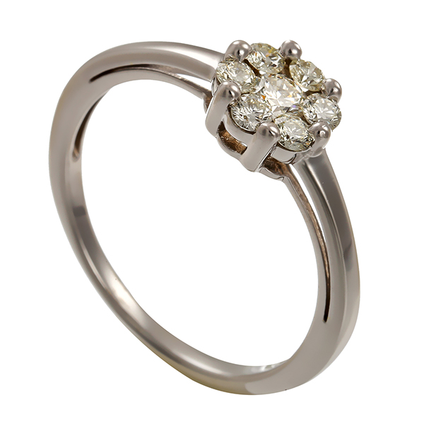 Diamantring, 14K, Weißgold, Brillanten 0,25 ct