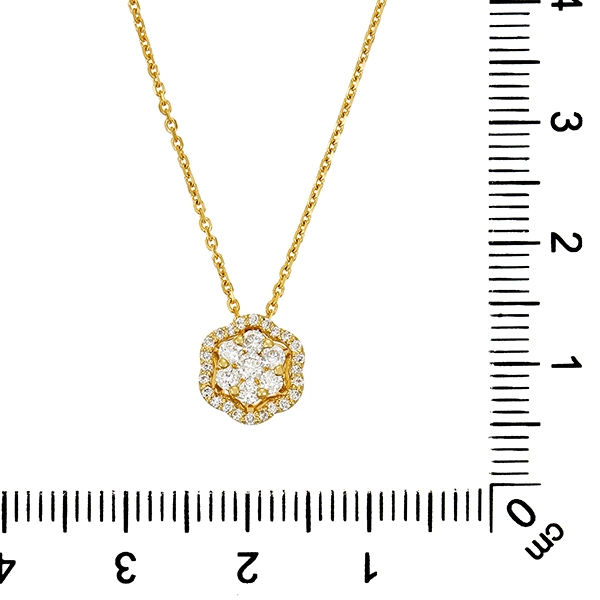 Collier, 18K, Gelbgold, Brillanten