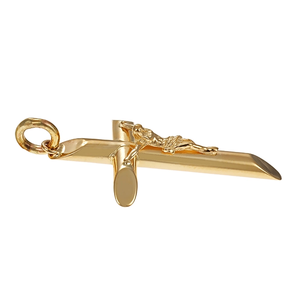Anhänger, 14K, Gelbgold, Kruzifix