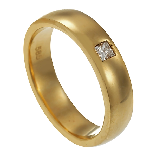 Diamantring, 14K, Gelbgold, Diamant