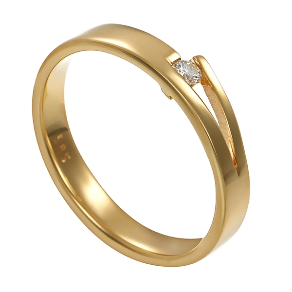 Diamantring, 14K, Gelbgold, Brillant
