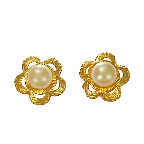 Ohrstecker, 14K, Gelbgold, Perle