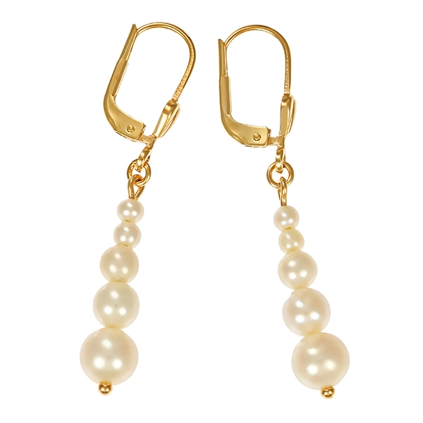 Ohrhänger, 14K, Gelbgold, Zuchtperlen