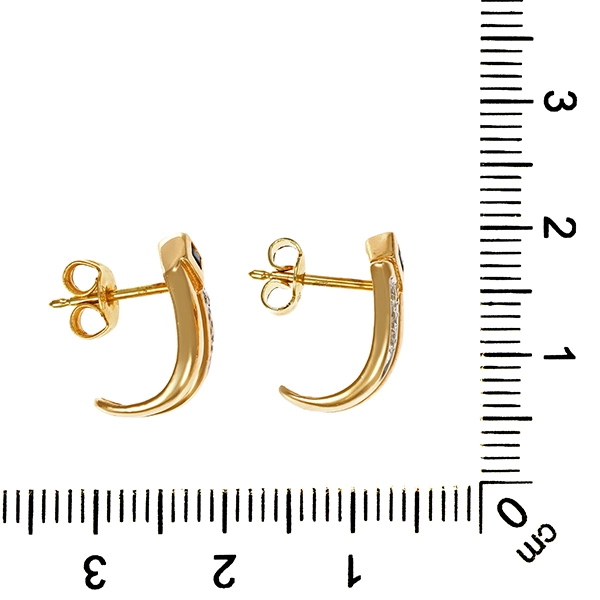 Ohrringe, 14K, Gelb-/Weißgold, Saphir, Diamant
