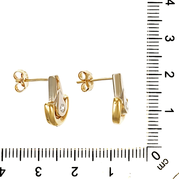 Steckhänger, 14K, Gelb-/Weißgold, Zirkonia