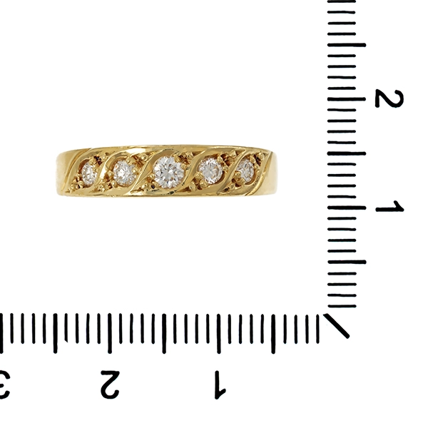 Ring, 14K, Gelbgold, Brillanten