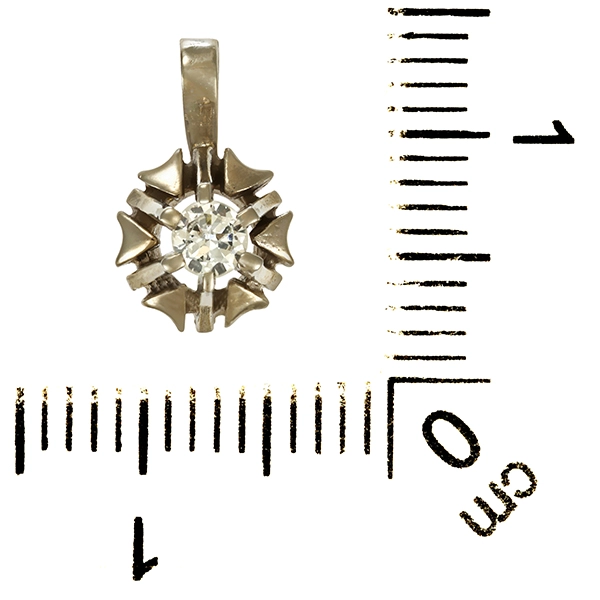 Anhänger, 14K, Weißgold, Brillant