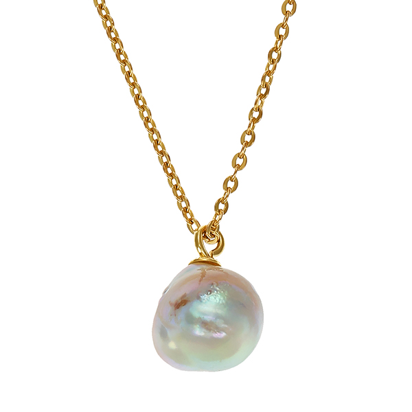 Collier, 14K, Gelbgold, Zuchtperle
