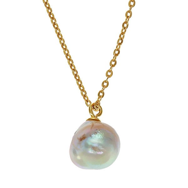Collier, 14K, Gelbgold, Zuchtperle