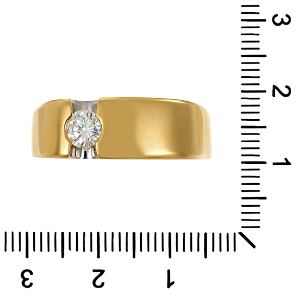 Herrenring, 18K, Gelbgold, Brillant 0,45 ct