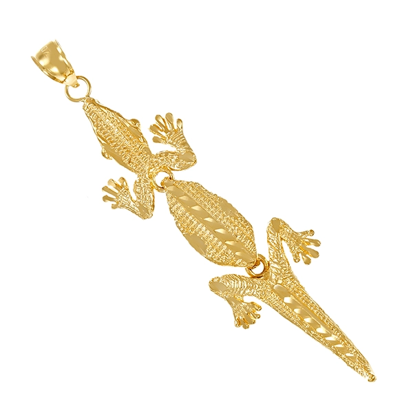 Anhänger, 14K, Gelbgold, Krokodil