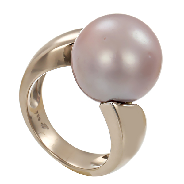 Ring, 18K, Weißgold, Südseeperle