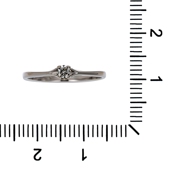 Ring, 14K, Weißgold, 1 zirkonia