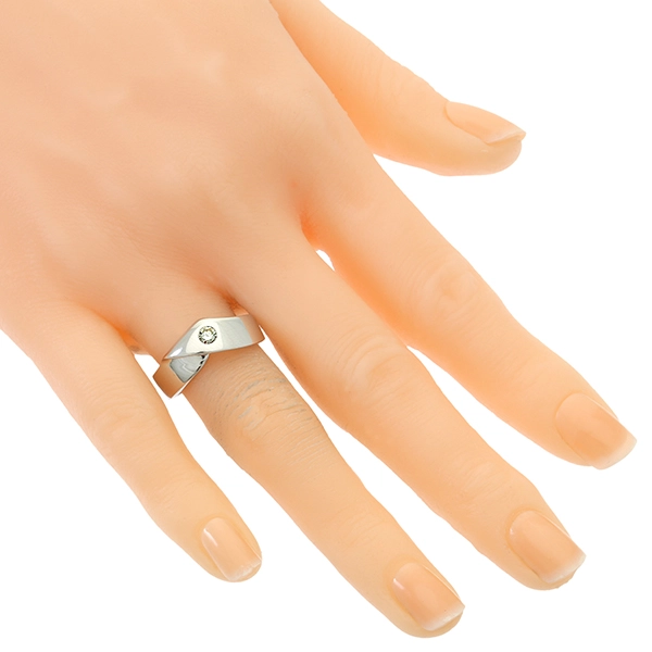 Diamantring, 14K, Weißgold, Brillant 0,13 ct