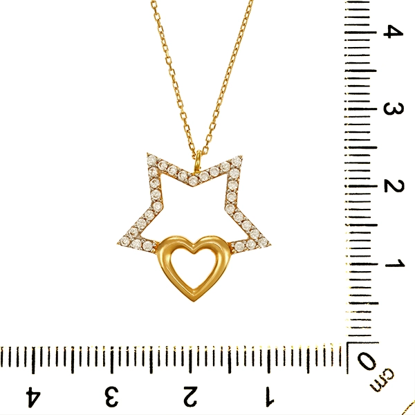 Collier, 18K, Gelbgold, Zirkonia
