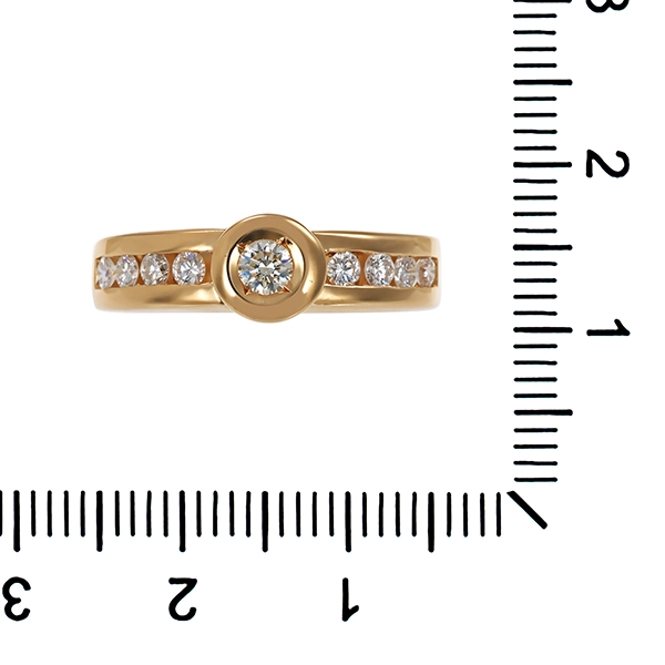 Ring, 14K, Gelbgold, Brillanten