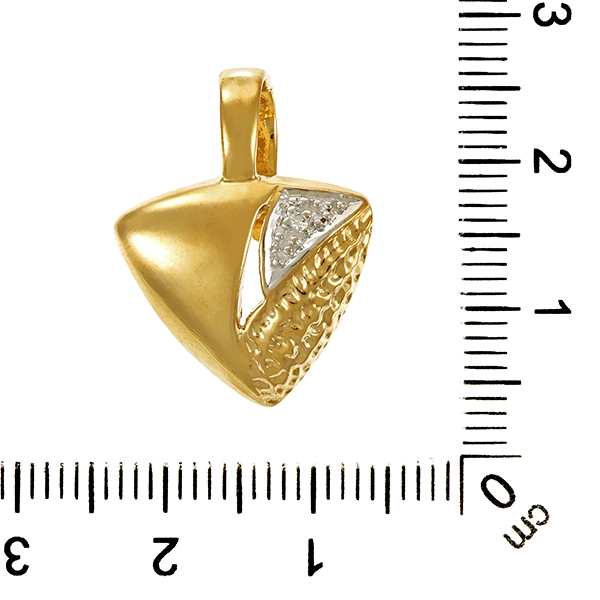 Anhänger, 8K, Gelb-/Weißgold, Diamant
