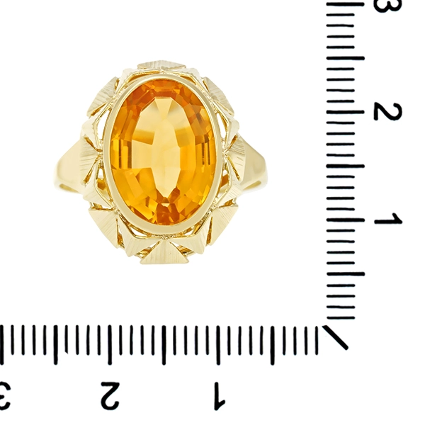 Ring, 14K, Gelbgold, Citrin