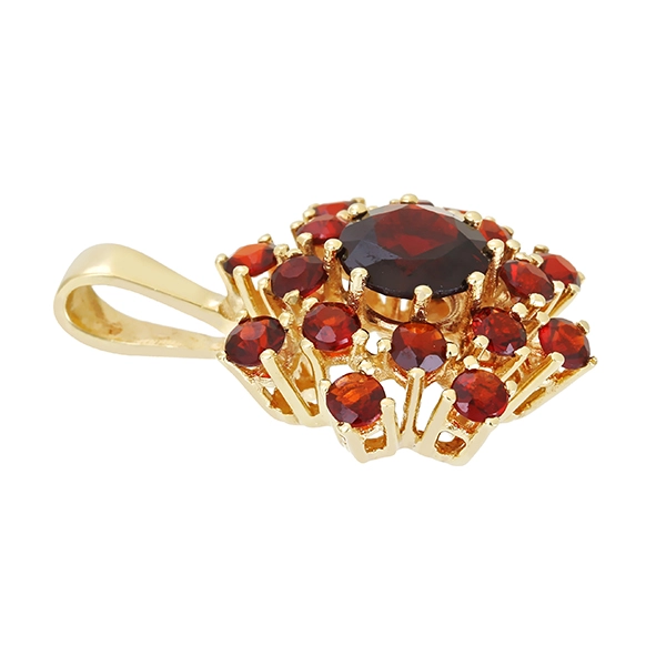 Anhänger, 14K, Gelbgold, Granat