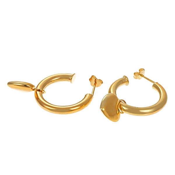 Steckcreolen, 8K, Gelbgold, Herz