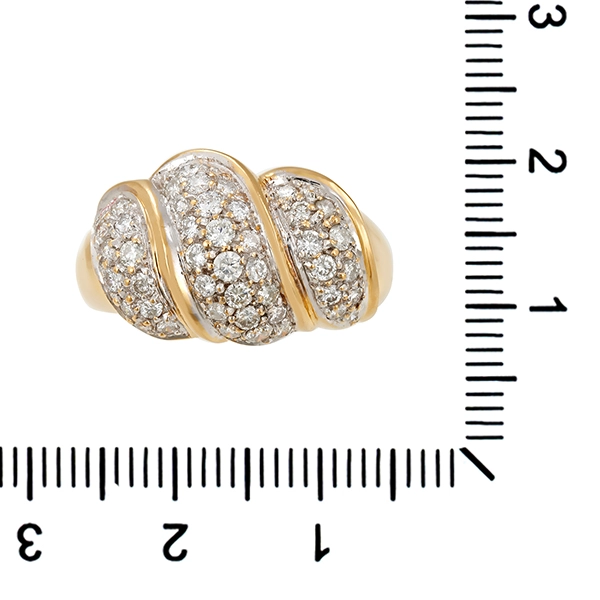 Diamantring, 14K, Gelb-/Weißgold, Brillanten 1,26 ct